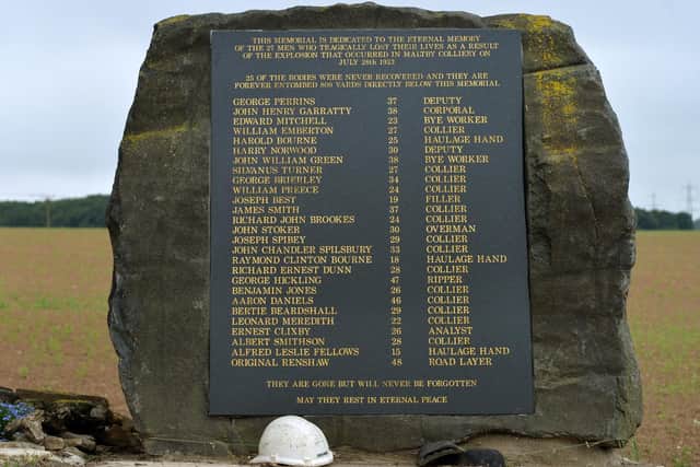 The Maltby pit disaster memorial. (Jonathan Gawthorpe).