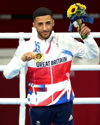 Top prospect: Great Britain's Galal Yafai celebrates with the gold medal after the Men's Fly (48-52kg) Final Bout at the Kokugikan Arena on the fifteenth day of the Tokyo 2020 Olympic Games in Japan. Picture: Mike Egerton/PA Wire.