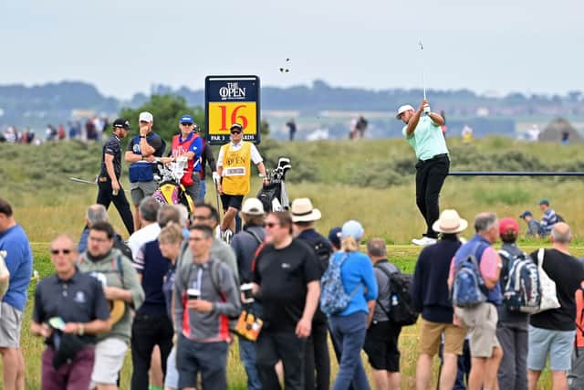 OPEN SNAPSHOTS: Thomson tees off on the 16th 24 hours earlier, not knowing how important that hole would be the following day. Picture: Getty Images.