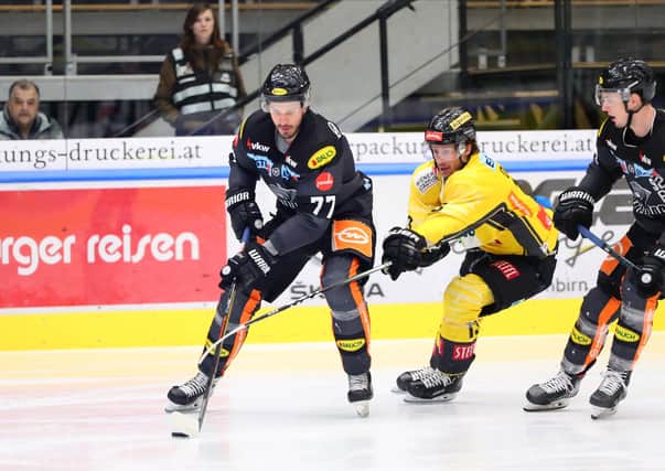 NEW FACE: Keaton Ellerby, in action for Dornbirn EC against Vienna Capitals in January 2020. Picture: Robert Broger/SEPA.Media /Getty Images