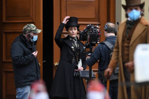 Suranne Jones filming Gentleman Jack in Yorkshire