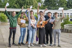 Students at Boston Spa Academy celebrate their A-Level results.