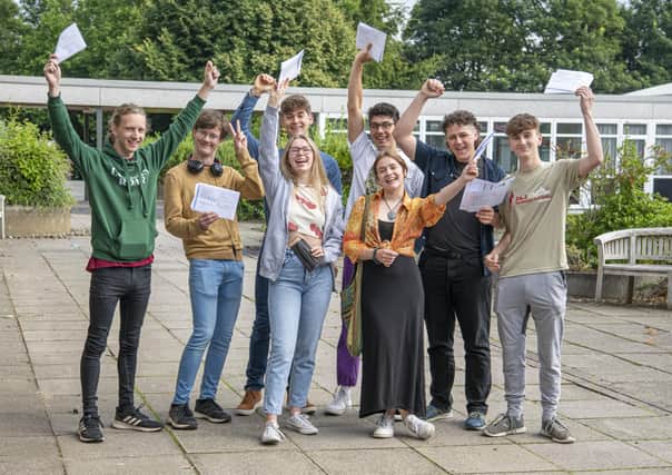 Students at Boston Spa Academy celebrate their A-Level results.
