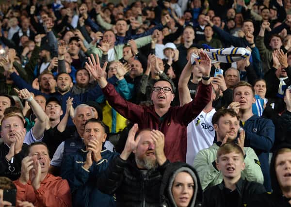 Spot-checks ahead: Leeds 
United's travelling fans at Ewood Park.
 Picture : Jonathan Gawthorpe