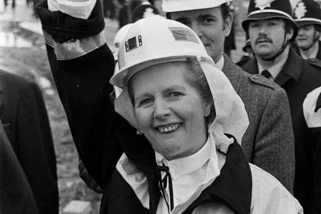 margaret Thatcher, the then premier, during a visit to the Selby coalfield in 1980.