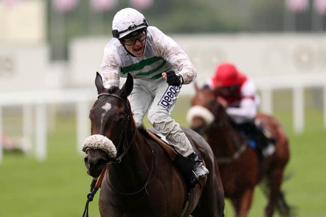 Sandrine ridden by David Probert wins the Albany Stakes during day four of Royal Ascot.