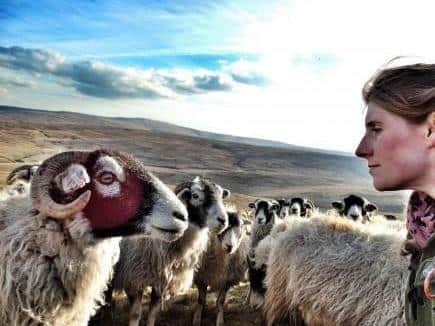 Amanda Owen with her flock
