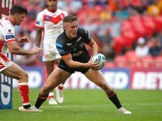 Castleford Tigers' Jake Trueman scores against St Helens in Challenge Cup final last month (ED SYKES/SWPIX)