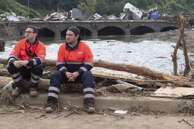 The clean-up operation after recent floods in Germany.