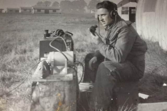 Ron Shelley with radio equipment in his army days in Catterick