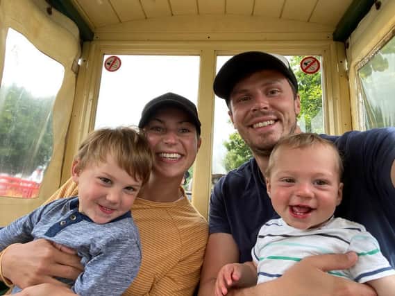 Kaela Thurston with husband Andy and children Harrison and Lachlan.