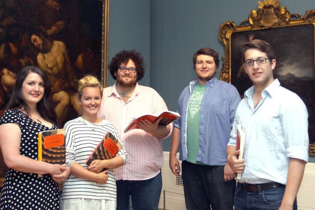 Sheffield's Opera on Location are performing at Kelham Island Museum. Pictured: Andrea Tweedale, Chloe Saywell, Gareth Lloyd, Aiden Edwards and Matthew Palmer as they prepared for a performance of Puccini’s classic opera, La Bohème at the Graves Gallery in 2014. Picture: Marisa Cashill