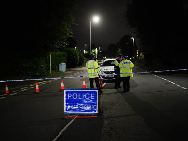 A police cordon on Royal Navy Avenue, near the scene of an incident in the Keyham area of Plymouth