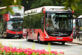Electric buses are pictured already operating in Harrogate amid plans for a multi-million pound bid to introduce a fleet of environmentally-friendly vehicles in the North Yorkshire district. (Photo: North Yorkshire County Council)