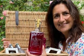Emma Godivala, one of York Gin’s founding directors, with one of the gin hampers.