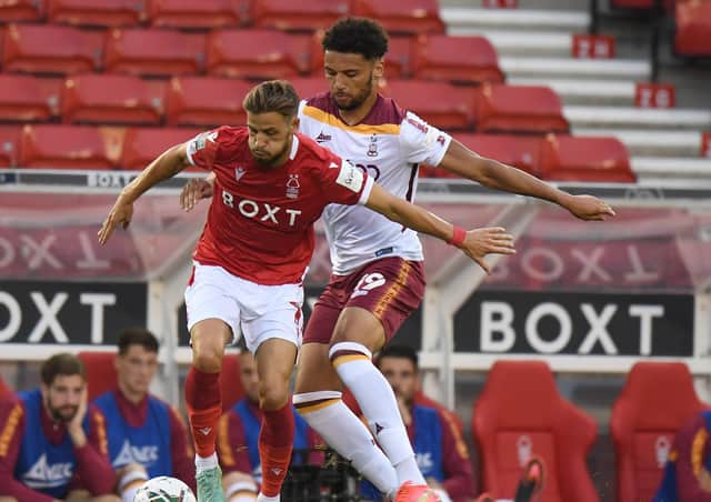 Lee Angol of Bradford City playing against Nottingham Forest in the week. (Picture: Tony Marshall/Getty Images)