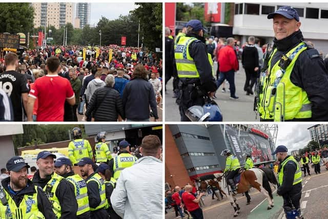 Greater Manchester Police released these images from today's match, saying it passed largely without incident.