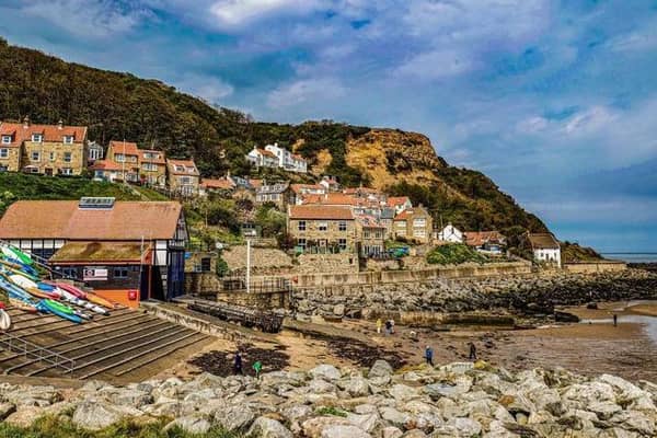 A woman has died while swimming in the sea off Runswick Bay.