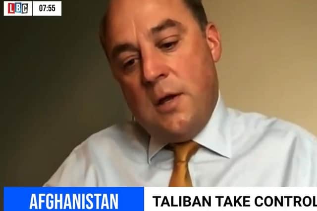Screengrab taken from LBC Radio showing Defence Secretary Ben Wallace admitting that "some people won't get back" from Afghanistan as a desperate struggle to get UK nationals and local allies out of the country continued.