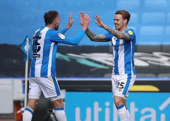 Huddersfield Town's Danny Ward celebrates scoring against Coventry in May - his only goal for the club to date in his second spell. Picture: Nigel French/PA