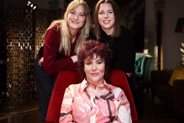 Ruby Wax with her daughters Marina and Madeleine Bye. Picture: PA/BBC