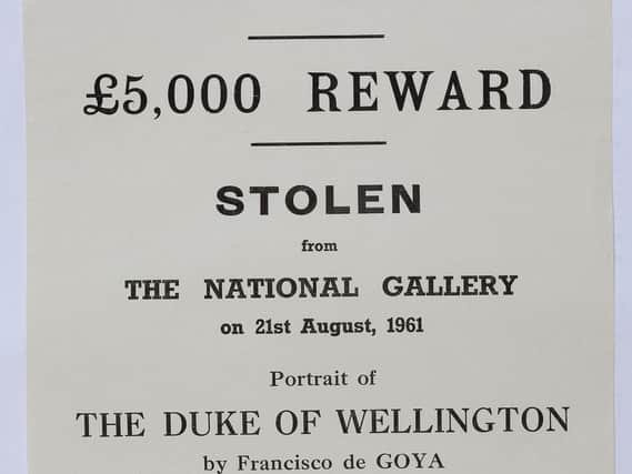 A police appeal poster offering a reward for the return of the portrait.