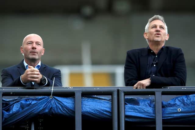 Gary Lineker (right) with Match of the Day pundit Alan Shearer (left).