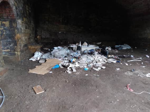 Fly tipping under North Bridge, close to Halifax town centre