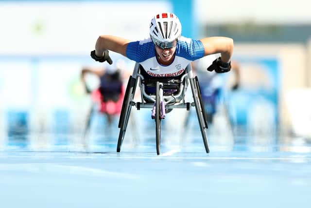 GOING FOR GOLD: Hannah Cockroft of Great Britain in action in the Women's 800m T34 during Day Eight of the IPC World Para Athletics Championships 2019 Dubai on November 14, 2019 in Dubai, United Arab Emirates. Picture: Bryn Lennon/Getty Images.