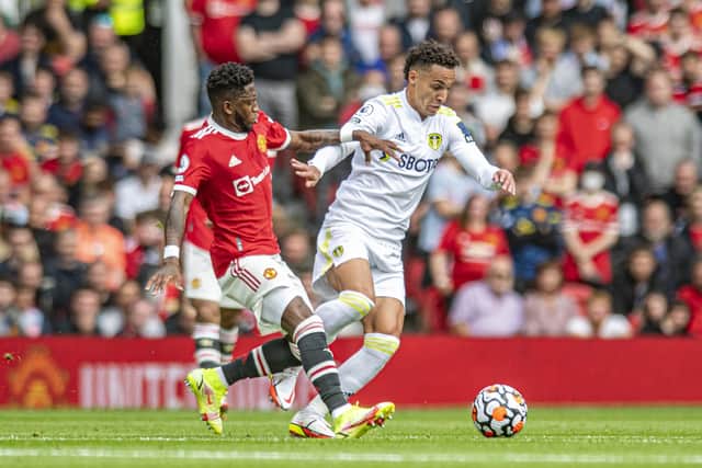 Rodrigo in action for Leeds United at Old Trafford. Picture: Tony Johnson