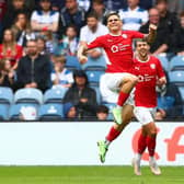 NOT ENOUGH: Dominik Frieser celebrates scoring Barnsley’s first goal against hosts’ QPR at Loftus Road. Picture: Jacques Feeney/Getty Images