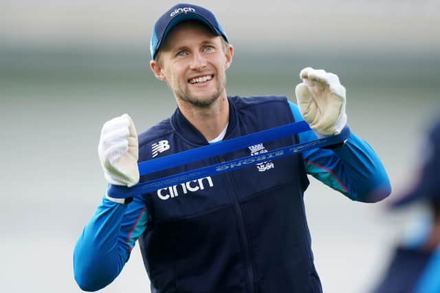 England's Joe Root during a nets session at Emerald Headingley on Monday. Picture: Mike Egerton/PA