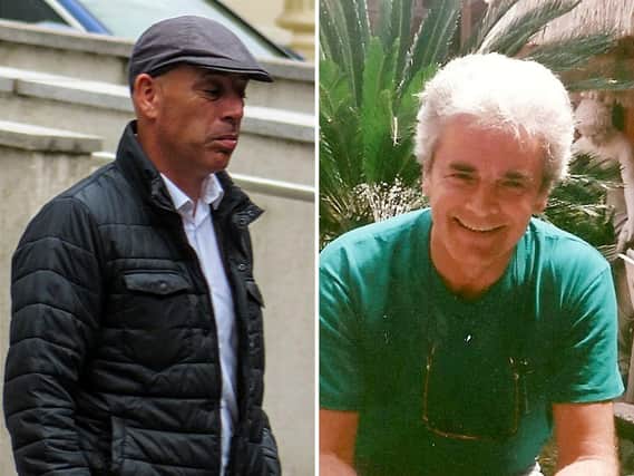 Mick Morrison, 76, (right) died two days after being run over by courier driver Edward Madden, 44 (left)