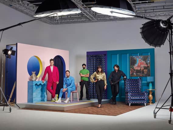 From left, Jordan Cluroe, Russell Whitehead, Tibby Singh, Anna Richardson and Laurence Llewelyn-Bowen. (Picture: Channel 4).