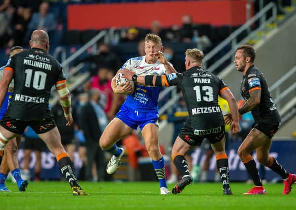 BACK IN THE GAME: Harry Newman, in action for Leeds Rhinos against Castleford Tigers at Headingley last month.  Picture: Bruce Rollinson.