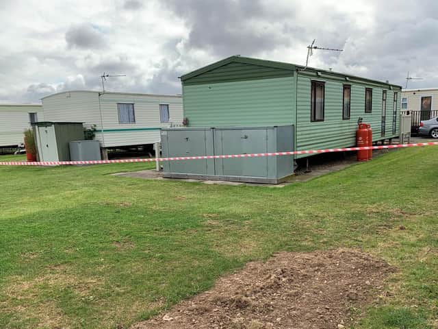 The Sealands Caravan Park in Ingoldmells, near Skegness where a two-year-old girl died following a fire at the caravan site on Monday