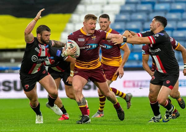 Huddersfield's Luke Yates on the charge.  Picture Bruce Rollinson