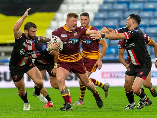 Huddersfield's Luke Yates on the charge.  Picture Bruce Rollinson