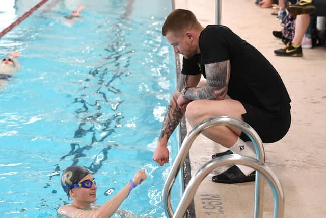 Olympic swimming champion Adam Peaty during a coaching clinic in Harrogate this week.