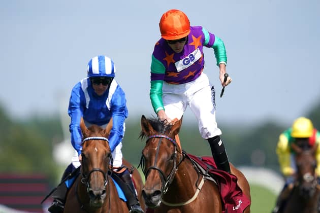 Lady Bowthorpe ridden by jockey Kieran Shoemark wins the Qatar Nassau Stakes (Fillies' Group 1) (British Champions Series) during day three of the Goodwood Festival.