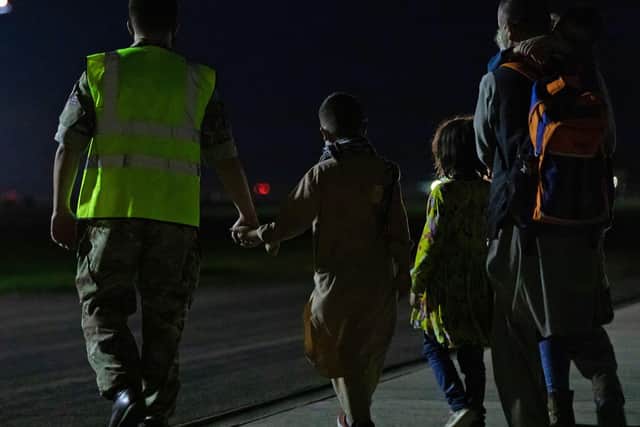 Arrivals at RAF Brize Norton who have been evacuated from Afghanistan, via the UAE, under the Afghan Relocation and Assistance Program (ARAP) during Op PITTING
