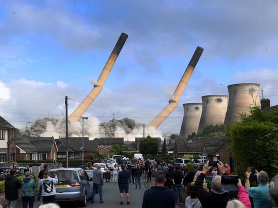 The chimney stacks and boiler house are demolished at Ferrybridge Power Station, Ferrybridge. Picture: Simon Hulme.