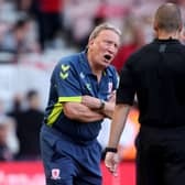 Middlesbrough manager Neil Warnock argues with the linesman during the Championship clash with Blackburn Rovers at the Riverside Stadium. Picture: Richard Sellers/PA