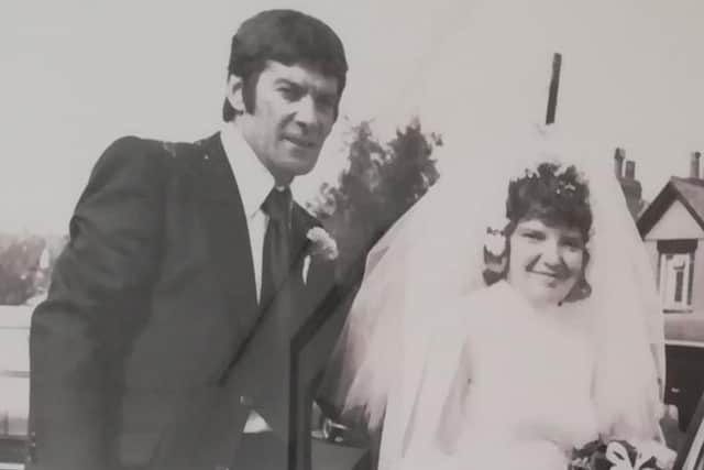 Jean and Clive Piper on their wedding day in 1973.