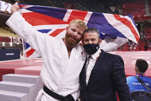 MAGIC MOMENT: Chris Skelley celebrates gold in Tokyo. Picture: ParalympicsGB/PA.