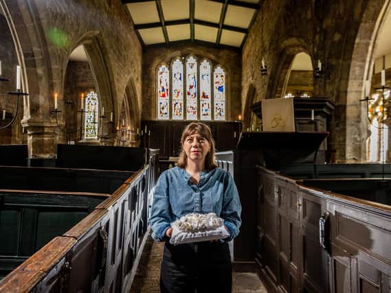 Leeds Artist Lorna Johnson, latest sensory exhibition 'An Agreeable Space' launching on September 1st at Holy Trinity Church, Goodramgate, York, where Anne Lister's marriage was blessed, honouring women's presence in this space over the centuries. Image: James Hardisty