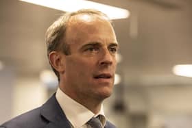 Foreign Secretary Dominic Raab visiting the Foreign, Commonwealth and Development Office Crisis Centre in Whitehall on Friday, August 27, 2021.