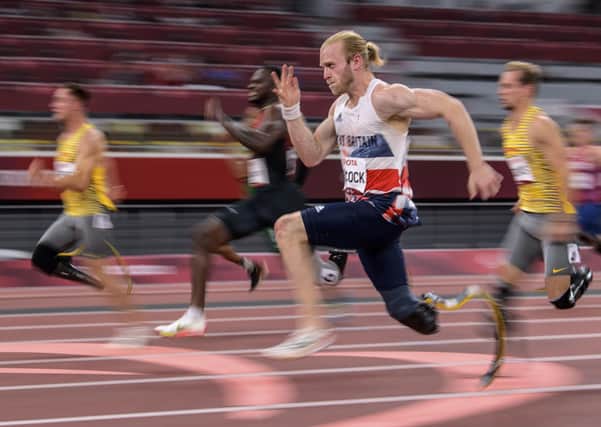 GB's Jonnie Peacock sprints to a bronze medal in the 100m - T64 Final at the Paralympics. Picture: Joel Marklund for OIS/PA