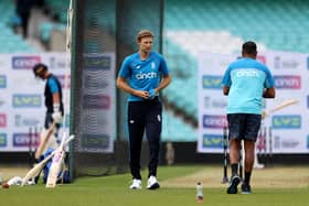 England's Joe Root during a nets session at the Kia Oval Picture: Steven Paston/PA