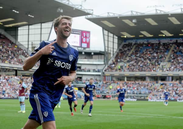 Patrick Bamford celebrates his goal against Burnley before linking up with England (icture: Steve Riding)